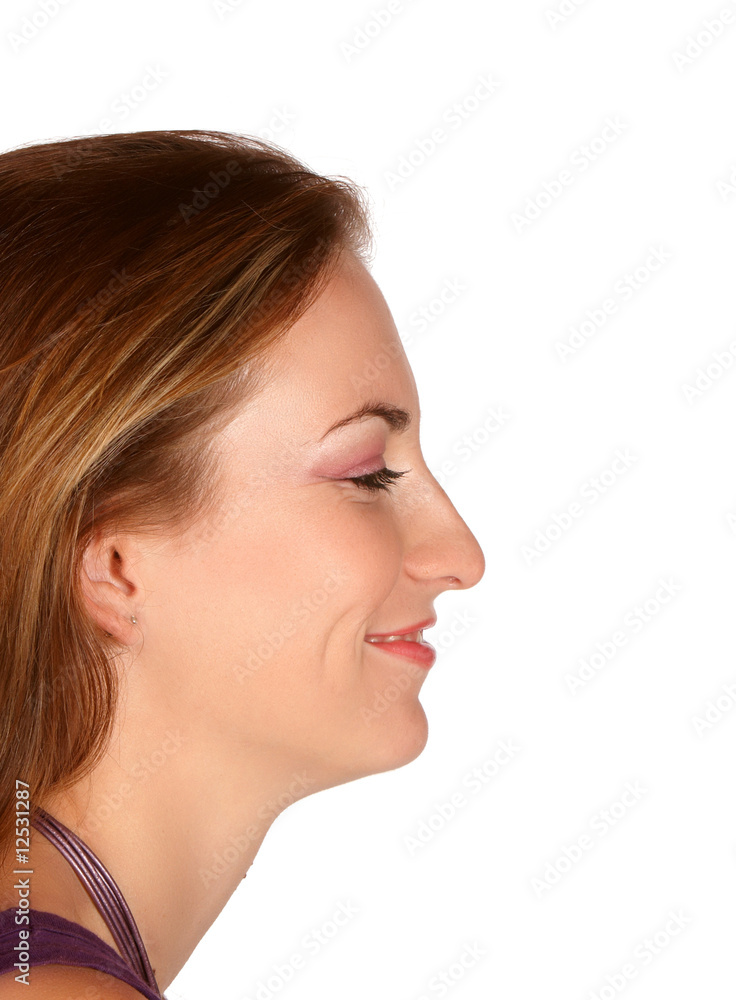 Side glance brunette Side glance brunette