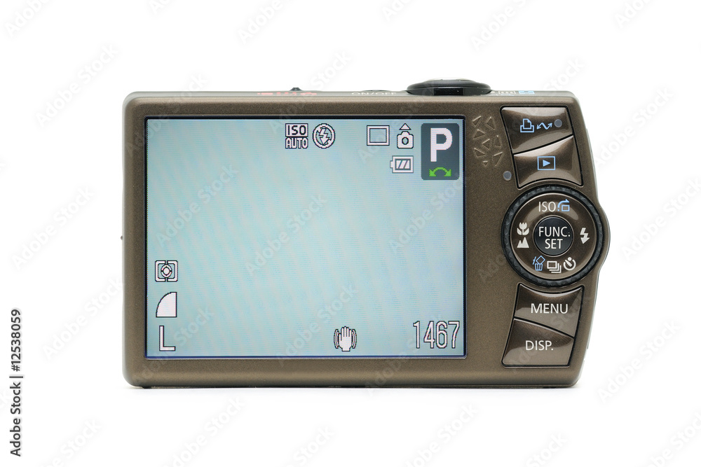 Digital camera with LCD screen on Digital camera with LCD screen on