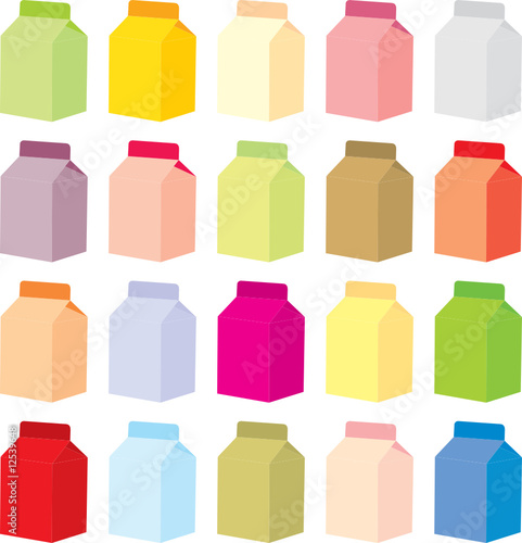isolated colored small carton boxes