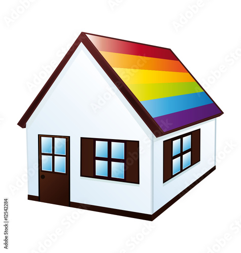 Rainbow little house gay flag