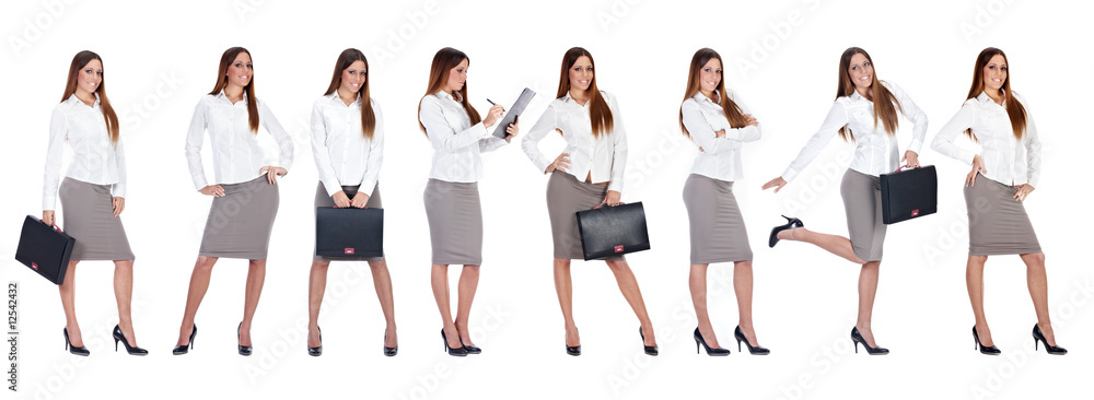 Fototapeta premium businesswoman in multiply pose