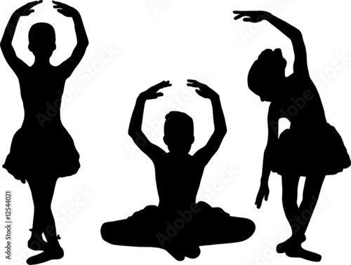 small  ballet dancer black silhouette