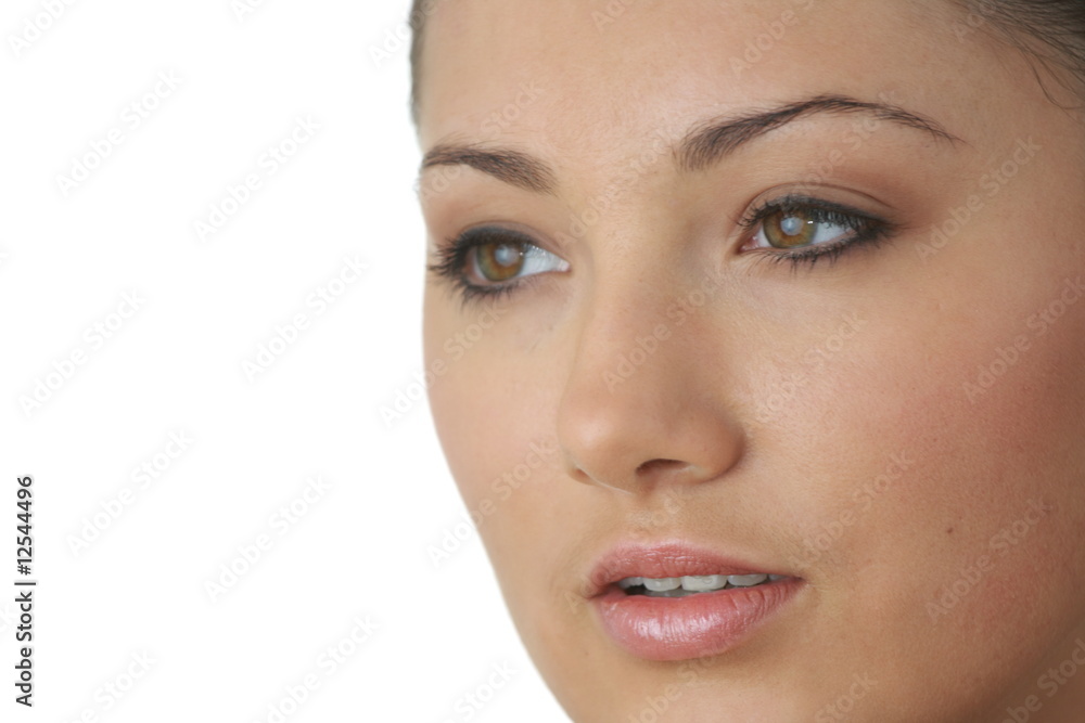 Portrait of young woman with health skin of face Portrait of young woman with health skin of face