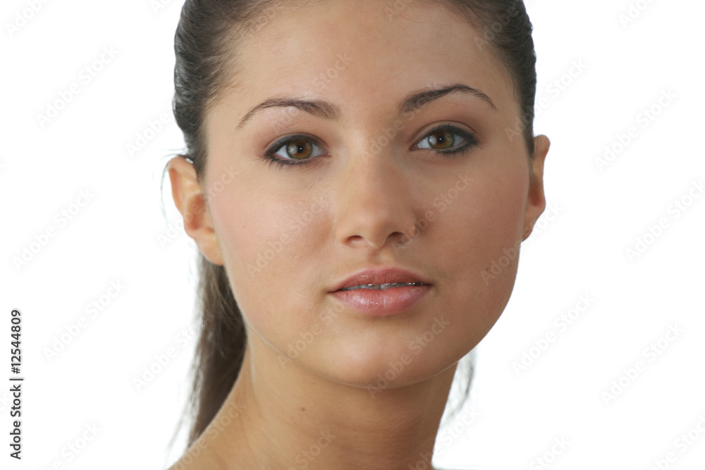 Portrait of young woman with health skin of face Portrait of young woman with health skin of face