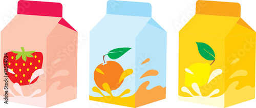 isolated fruit yoghurt carton boxes