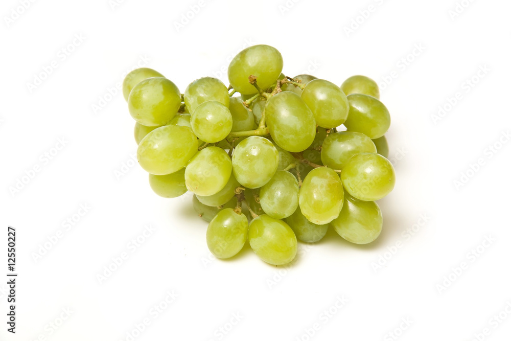 Bunch of grapes isolated on a white studio background.