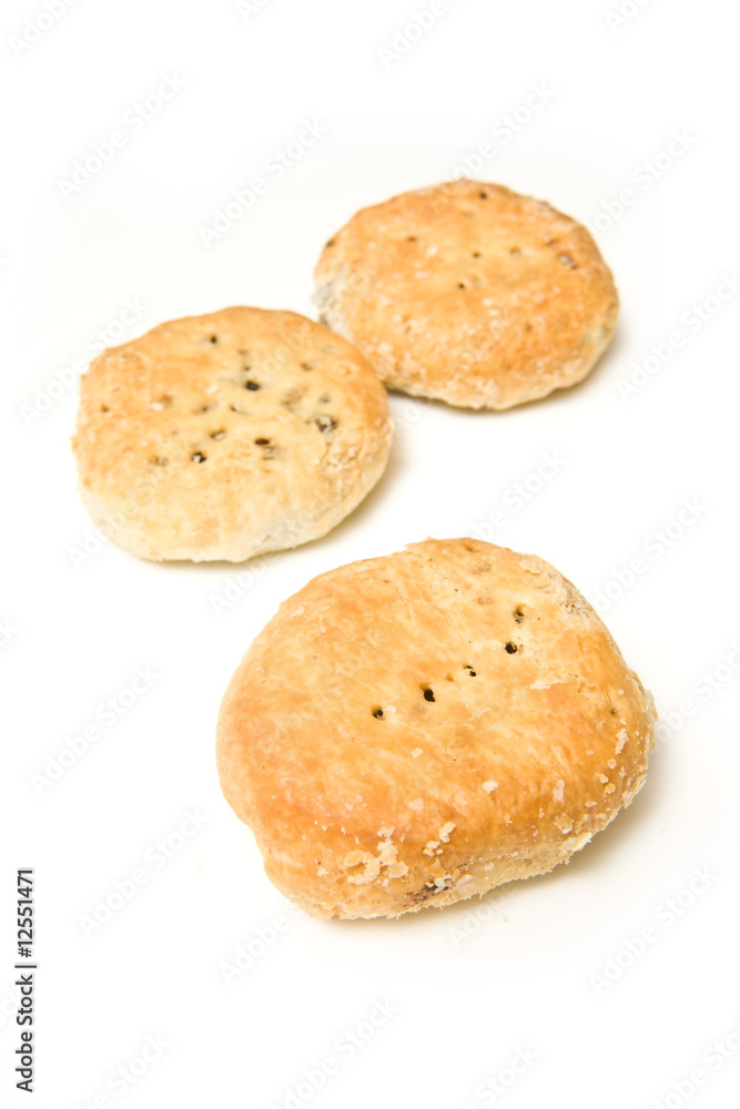 Eccles cakes isolated on a white studio background. Eccles cakes isolated on a white studio background.