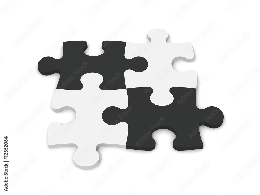 puzzle-teile schwarz weiß perspektivisch puzzle-teile schwarz weiß perspektivisch