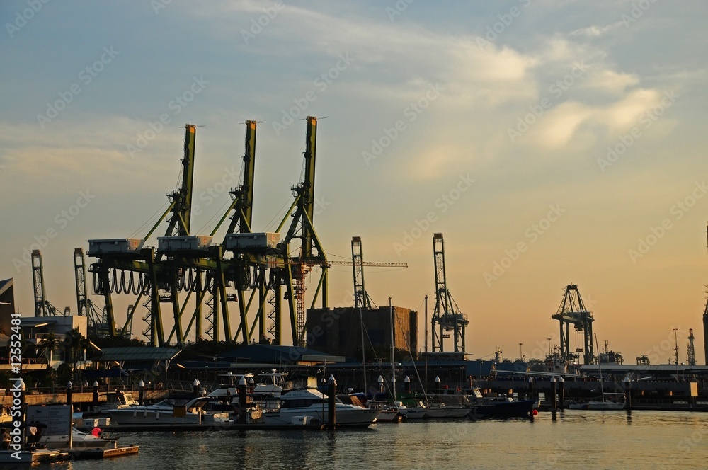 Fototapeta premium sea port crane at the sea side