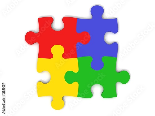 puzzle-teile bunt frontal