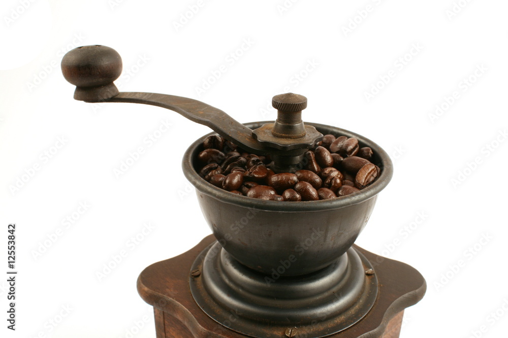 wooden coffee grinder isolated close up in studio wooden coffee grinder isolated close up in studio