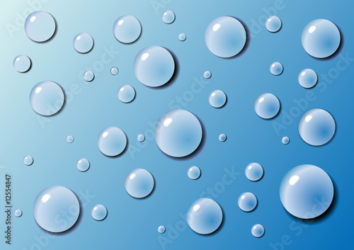 Abstract background with bubbles in the layer of water. Vector.