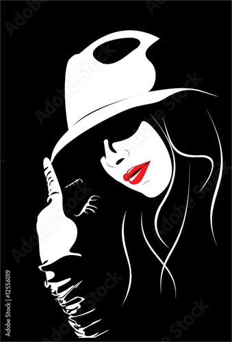 Vector. A series of images of young and beautiful girls.