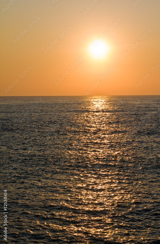 beautiful orange sunrise above the sea