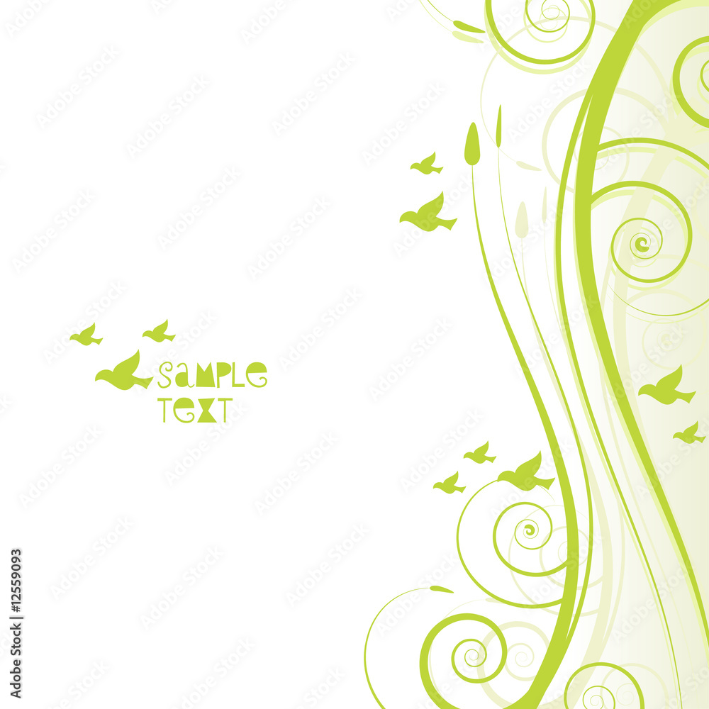 Green leafy banner