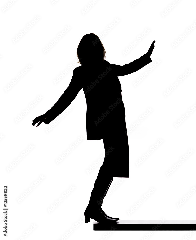 Silhouette of a woman close to fall down Silhouette of a woman close to fall down