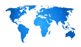 Blue map of the world