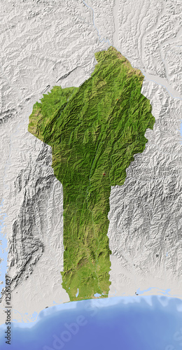 Fototapeta Naklejka Na Ścianę i Meble -  Benin, shaded relief map
