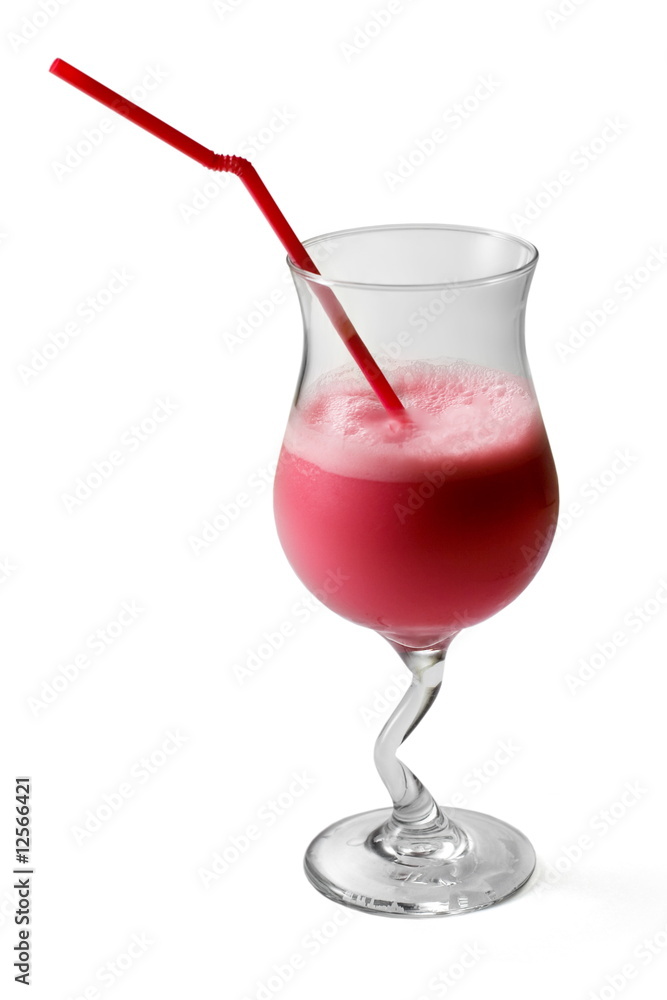 Raspberry cocktail decorated with tubule Raspberry cocktail decorated with tubule