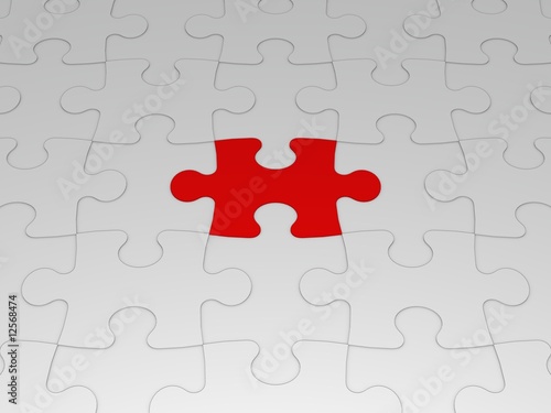 Canvastavla rotes puzzle-teil