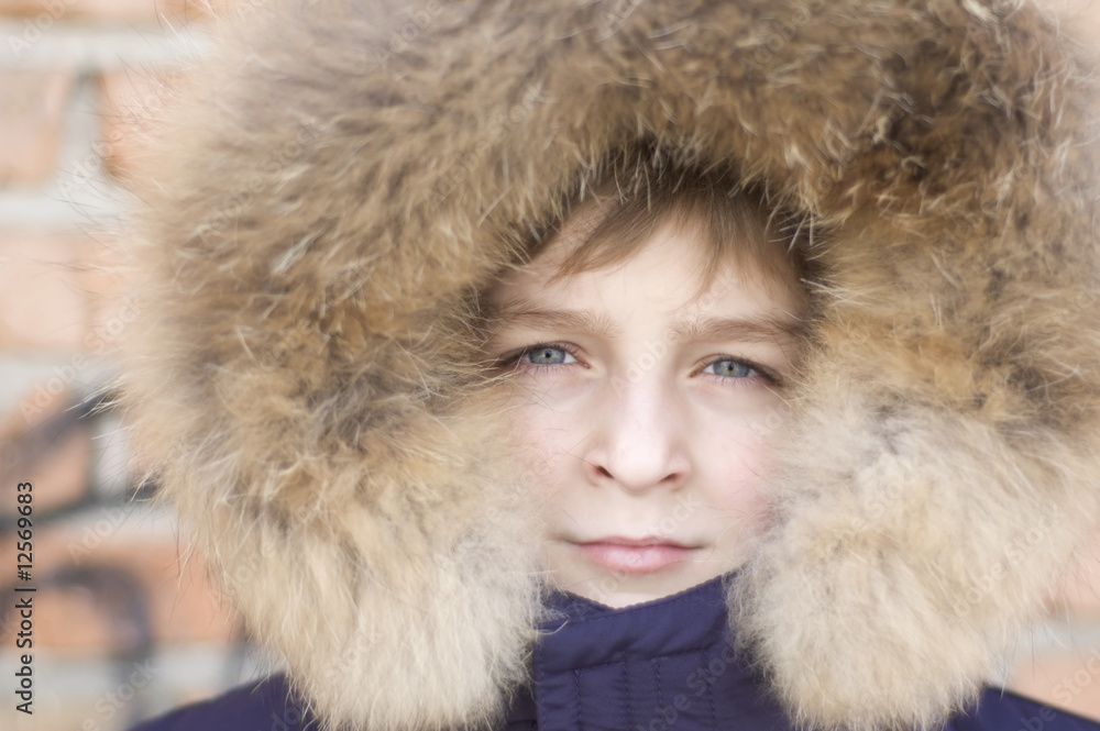 Portrait of the boy in a hood Portrait of the boy in a hood