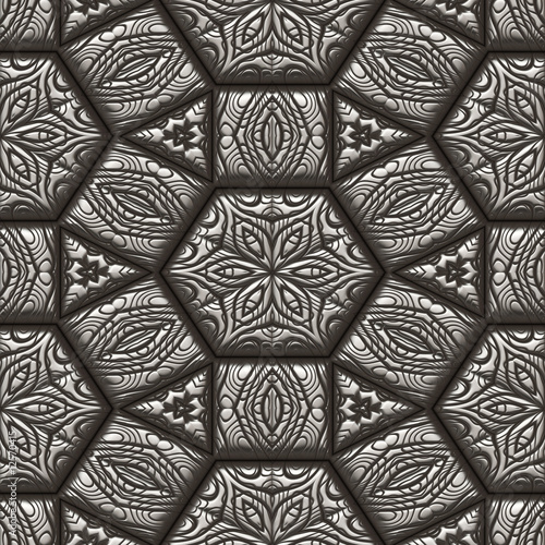 Φωτογραφία old patterned pewter metal backgound