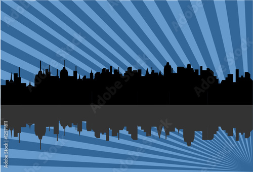 Cityscape with reflection