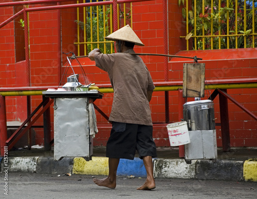 Food hawker on Indonesian street photo