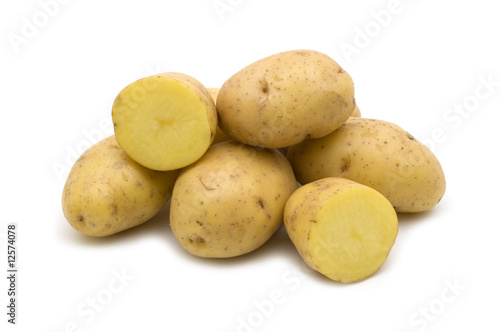 slice potato on white background