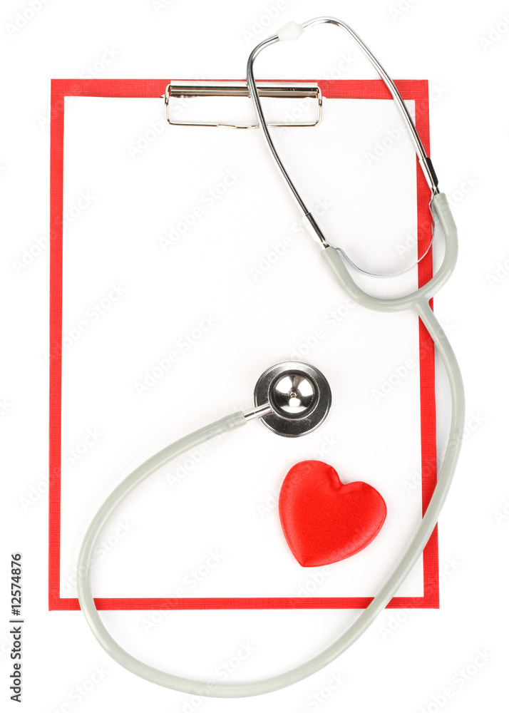 Blank clipboard with stethoscope Blank clipboard with stethoscope