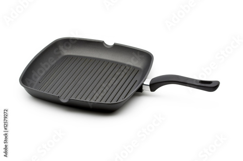 A square grill pan isolated on white