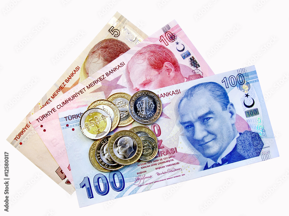 Fotografie Coins on money bunch