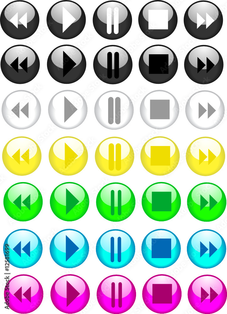 Glossy Music Buttons Glossy Music Buttons