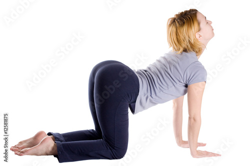 Female doing yogatic exericise.