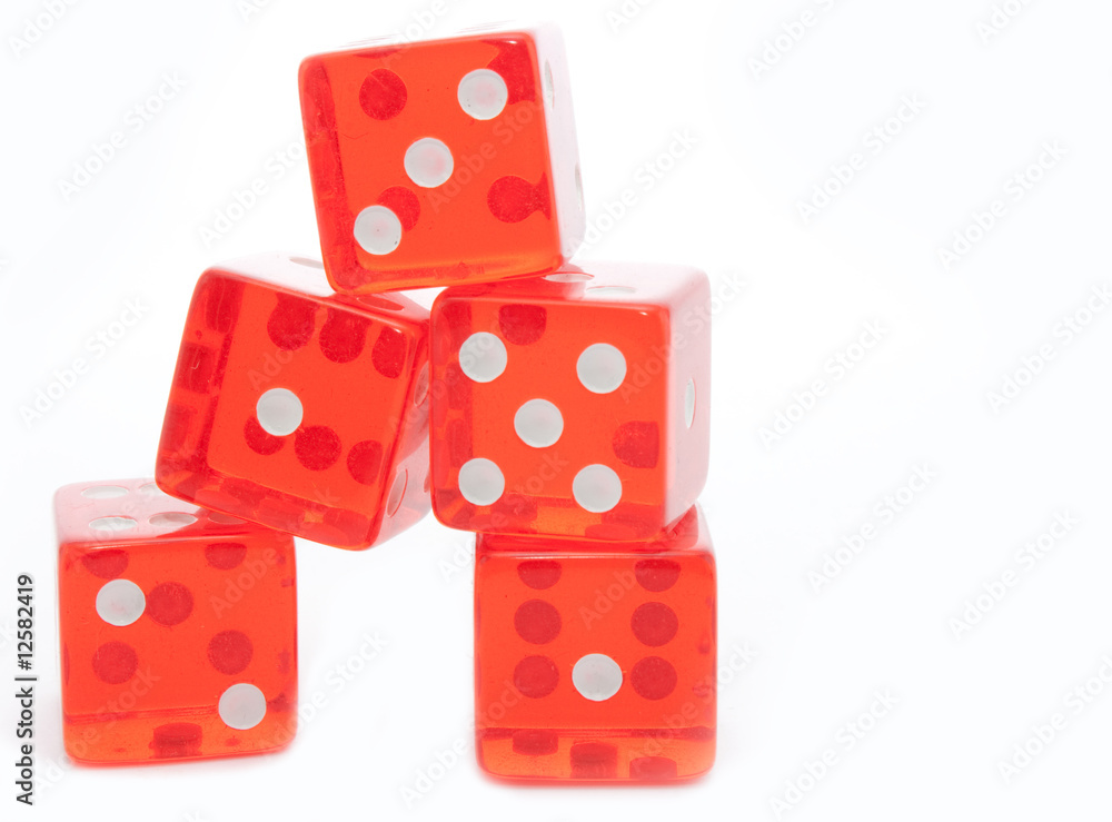 dice stack on white dice stack on white