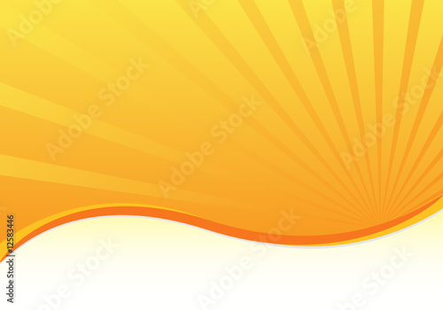 Hintergrund Karte mit Strahlen - orange/gelb