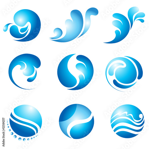 Set of nature water icons