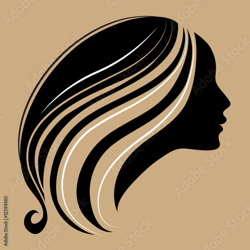 silhouette of a girl with long beautiful hair