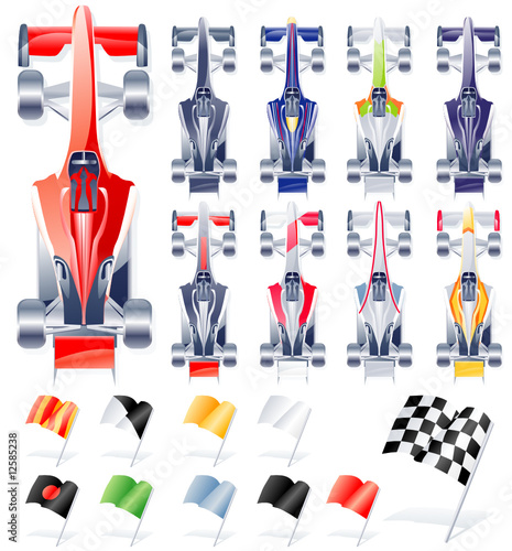 Vector formula cars and flags