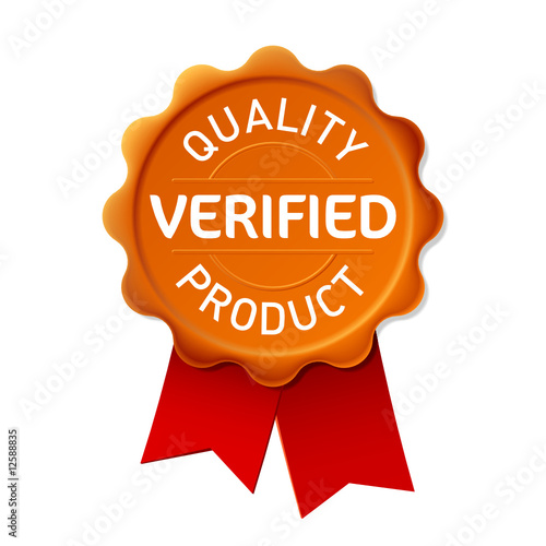 Verified. Vector emblem.
