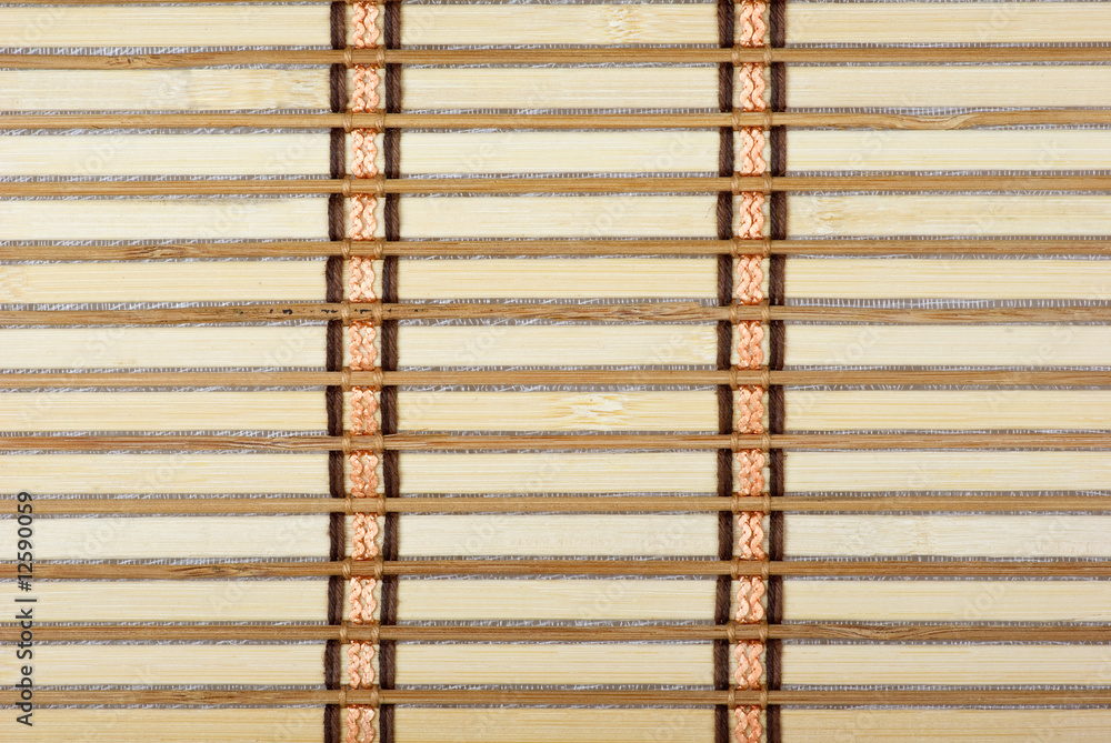 Close-up of bamboo plank straw mat