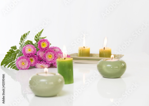 Flowers and candles