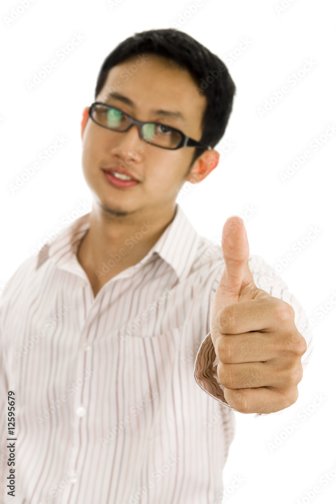 Businessman giving an enthusiastic thumbs up Businessman giving an enthusiastic thumbs up