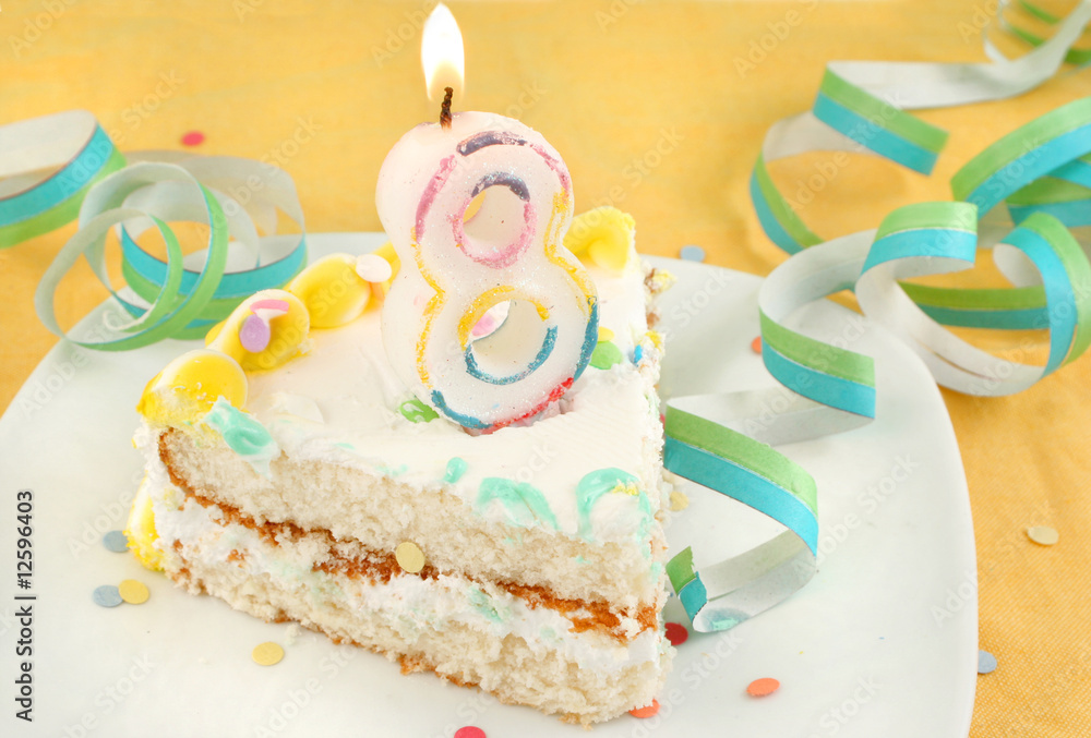 slice of eighth birthday cake slice of eighth birthday cake