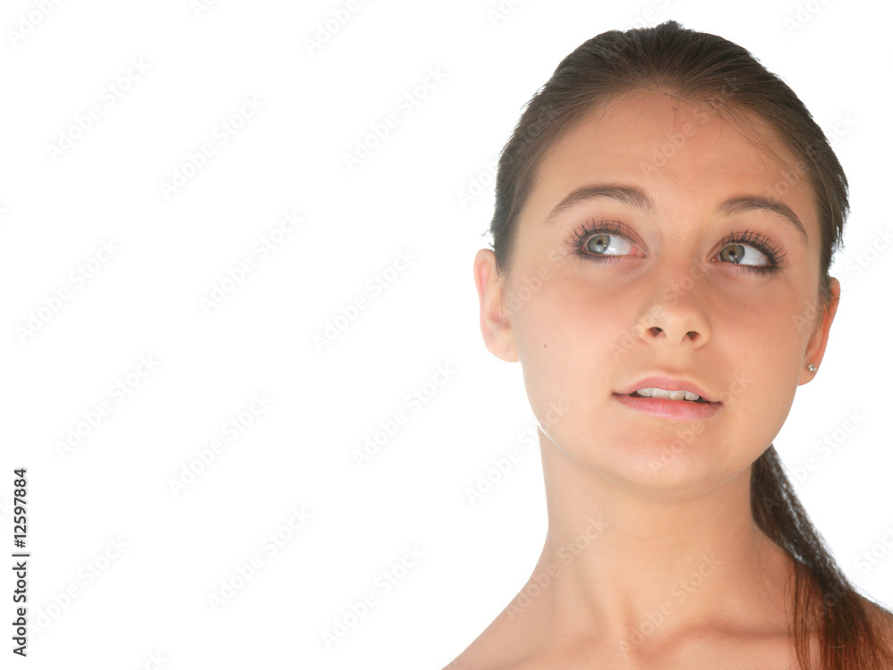 Portrait of young woman with health skin of face Portrait of young woman with health skin of face