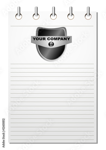 Spiral empty notepad with black logo -template