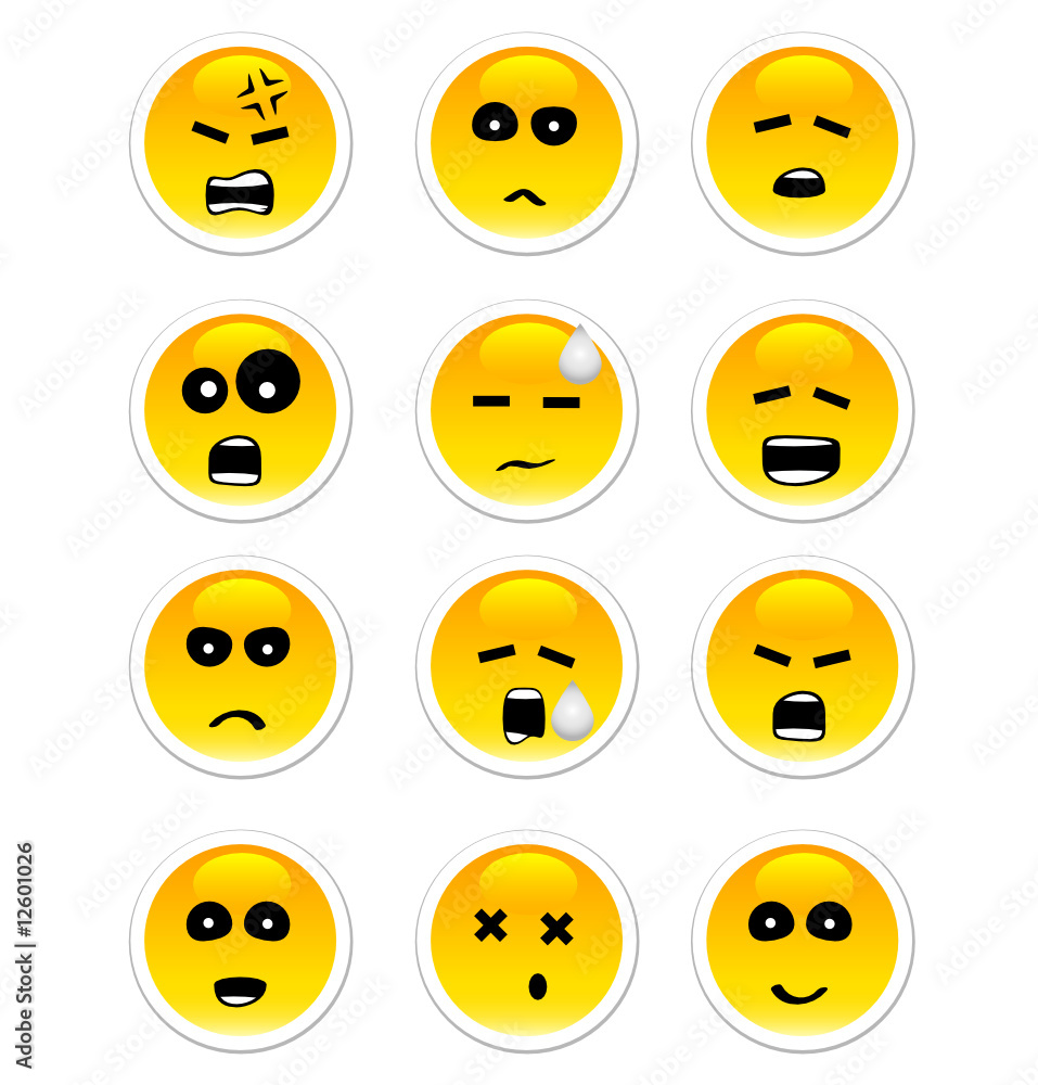 Yellow set of vector smile. Yellow set of vector smile.