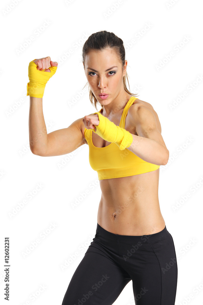 A beautuful young aerobics instructor A beautuful young aerobics instructor