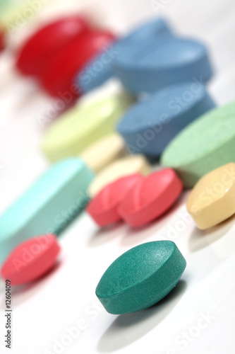 Group of colorful medicine pills