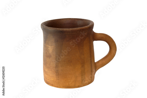 clay cup isolated